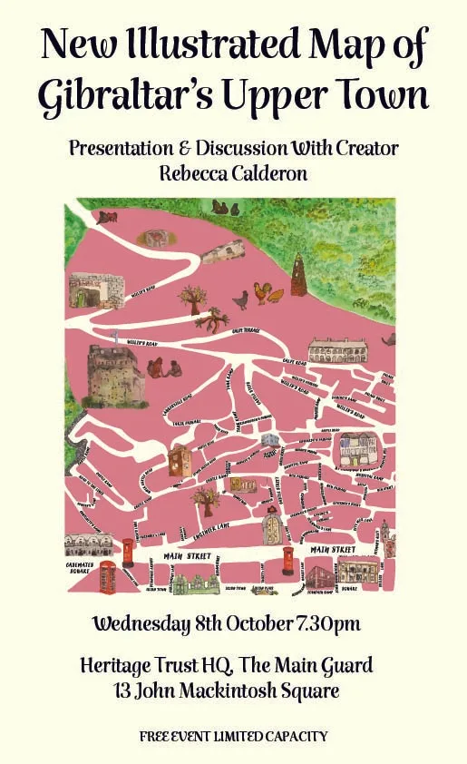 Rebecca Calderon To Launch Illustrated Map Of Upper Town At Gibraltar Heritage Trust