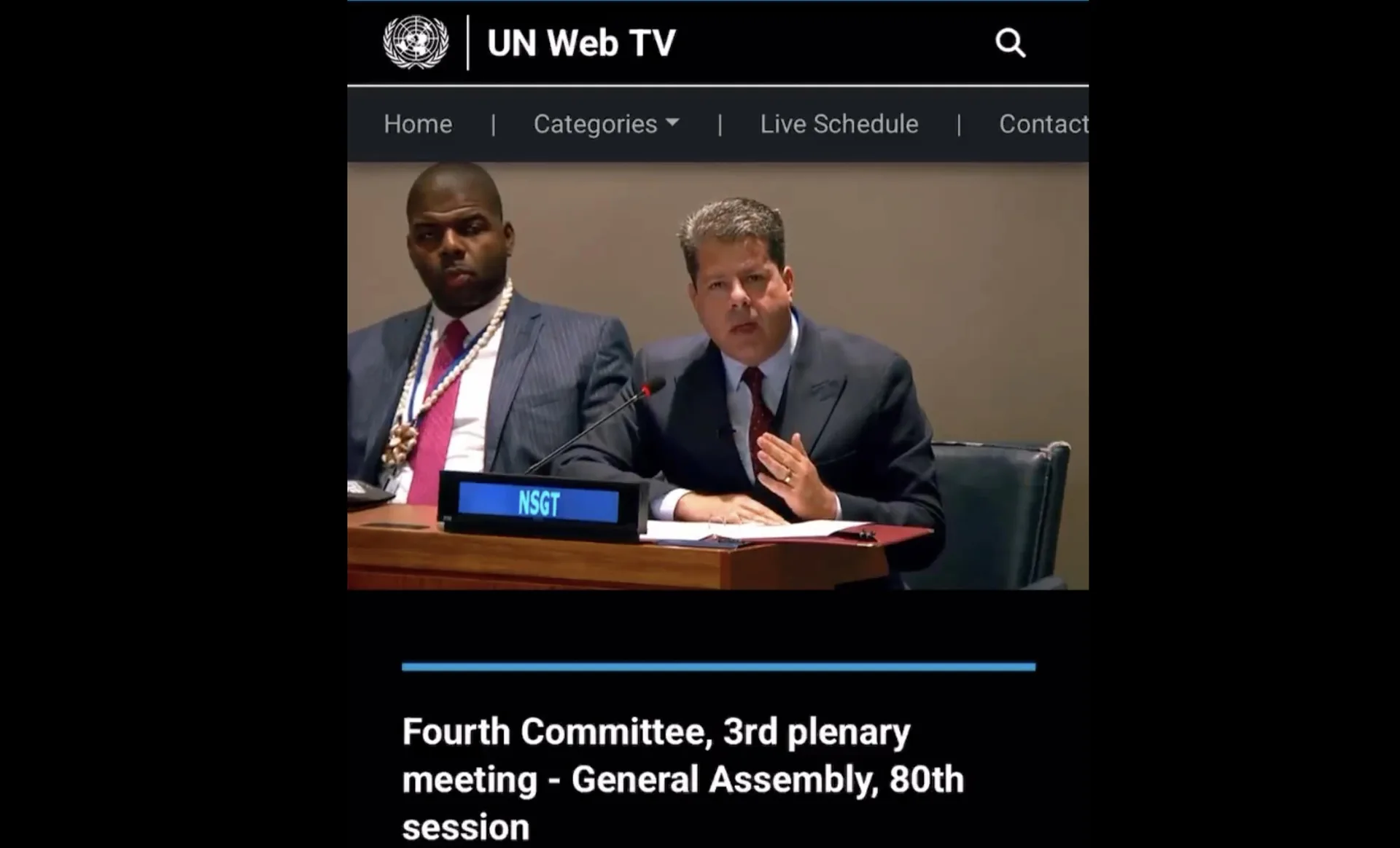Chief Minister’s Address To The United Nations Special Political And Decolonization Committee
